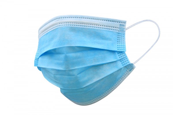 Medizinische Mundschutzmaske Typ IIR, 3-lagig, blau